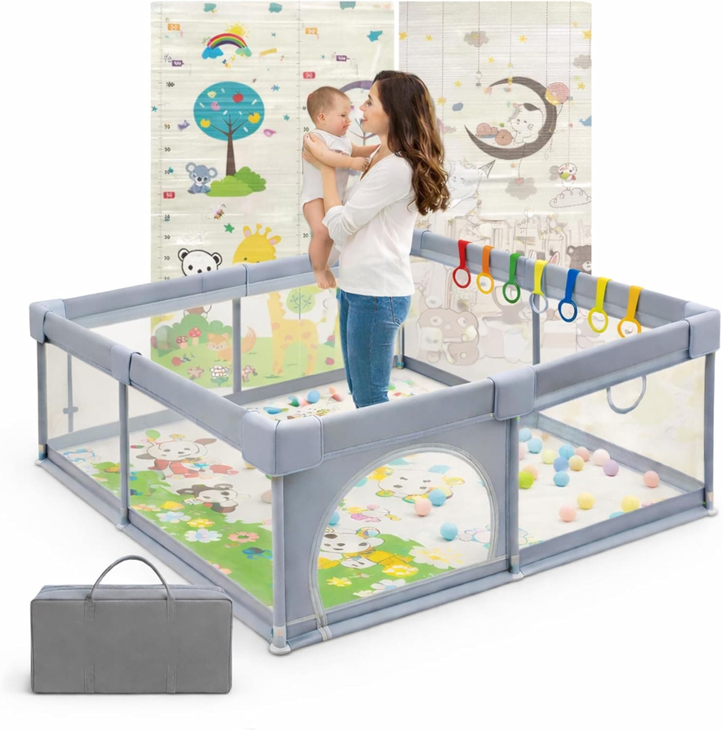 Baby Playpen with Padded Mat