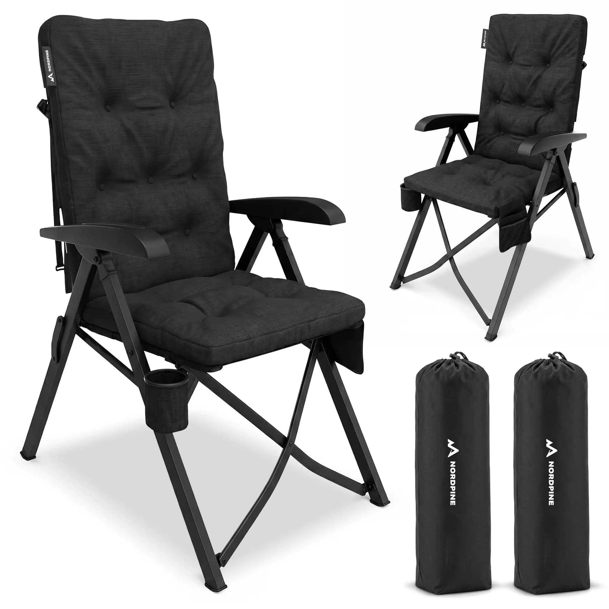 Camping Chairs - x2 150kg, complete product view